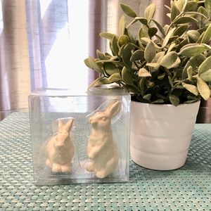 Stoneware Bunny Salt & Pepper Shaker Set White